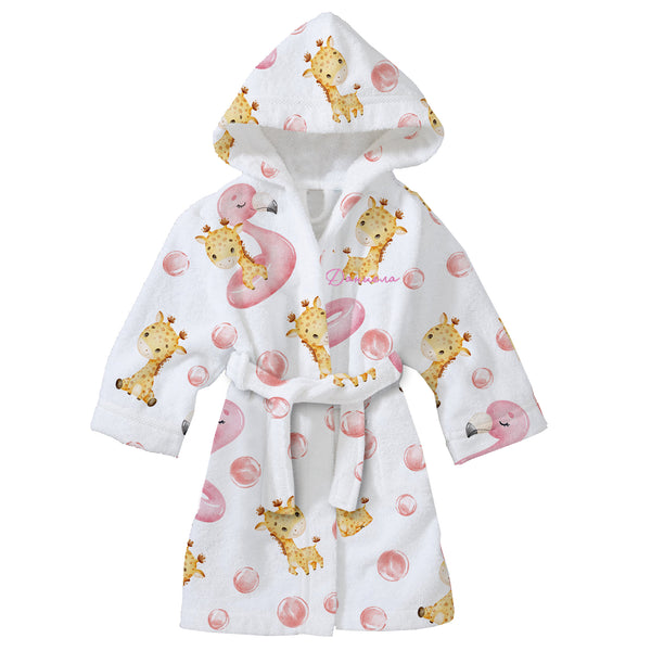 Детско халатче "Жирафче" пинк